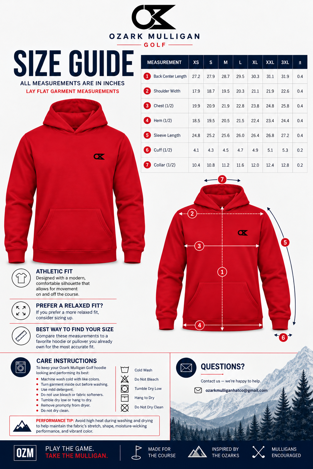 OZM Red Classic Performance Hoodie