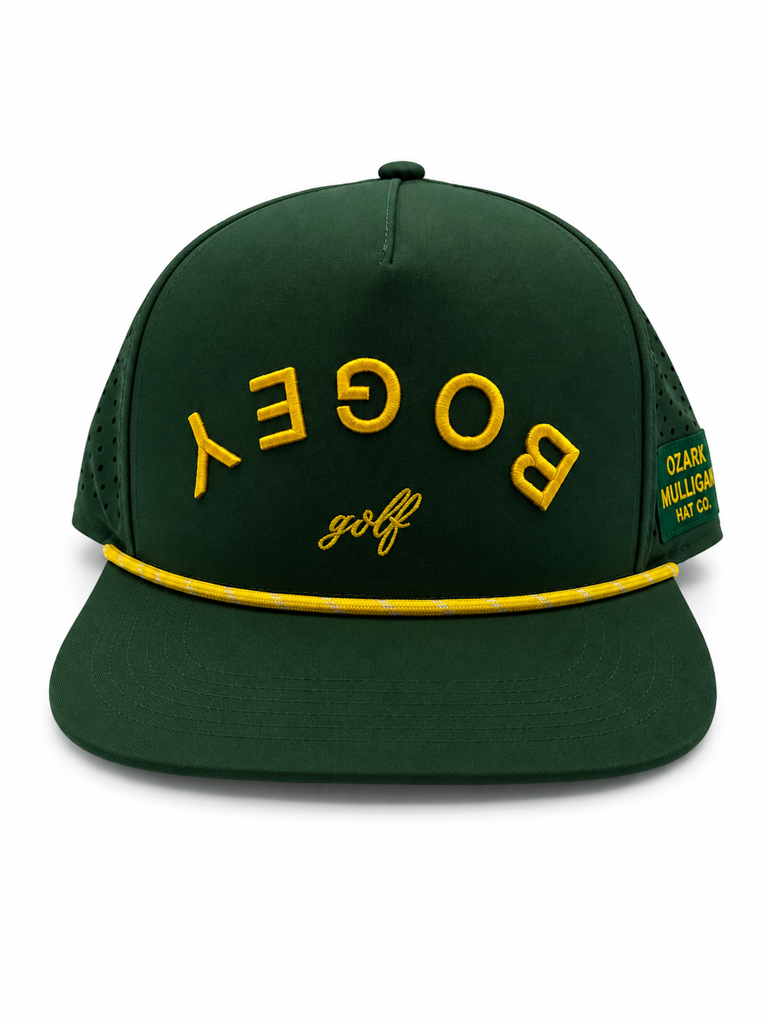 Front view of the Bogey Collection golf hat by Ozark Mulligan Golf.
