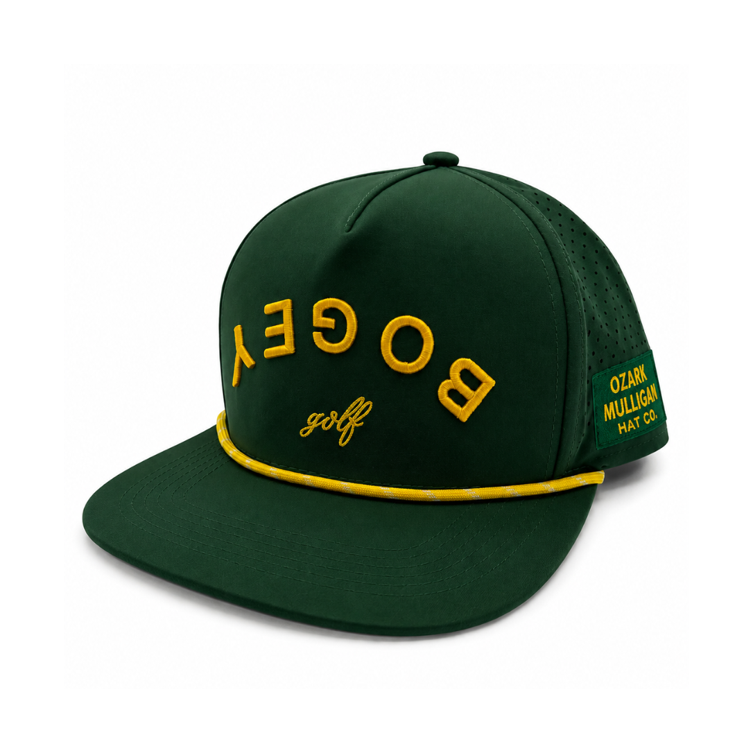 Front view of the Bogey Collection golf hat by Ozark Mulligan Golf.
