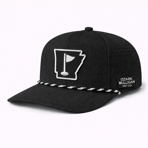 Ozark Mulligan AR Golf Hat – Black & White