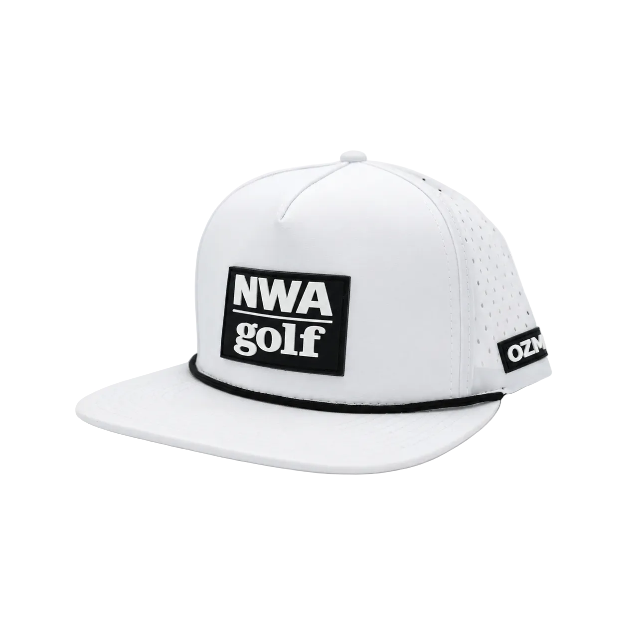 NWA Golf – Tour Patch Hat – White & Black