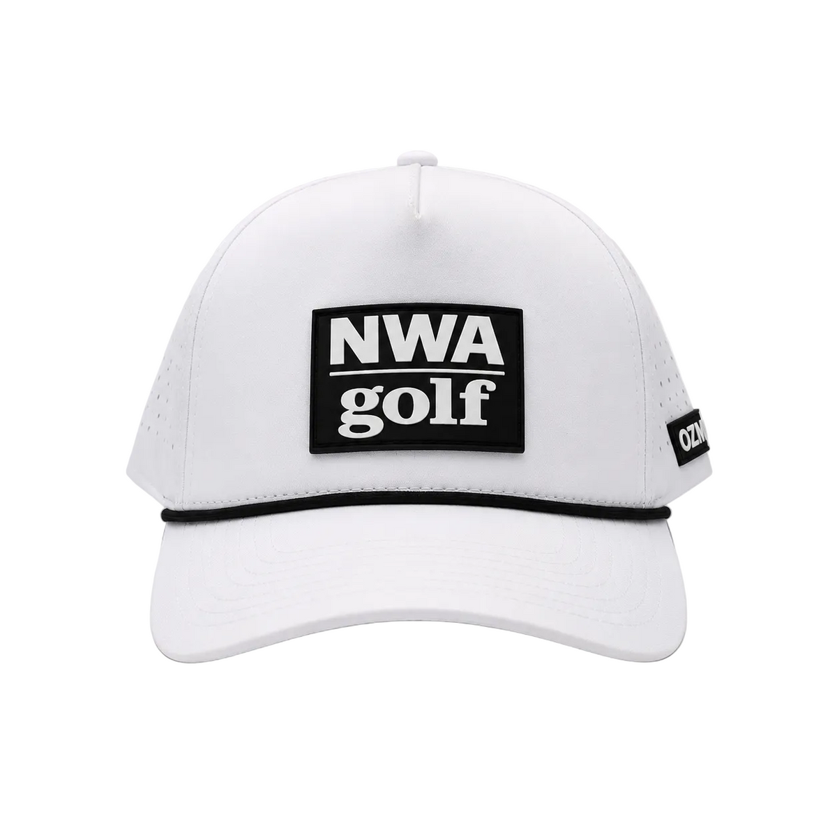 NWA Golf – Tour Patch Hat – White & Black