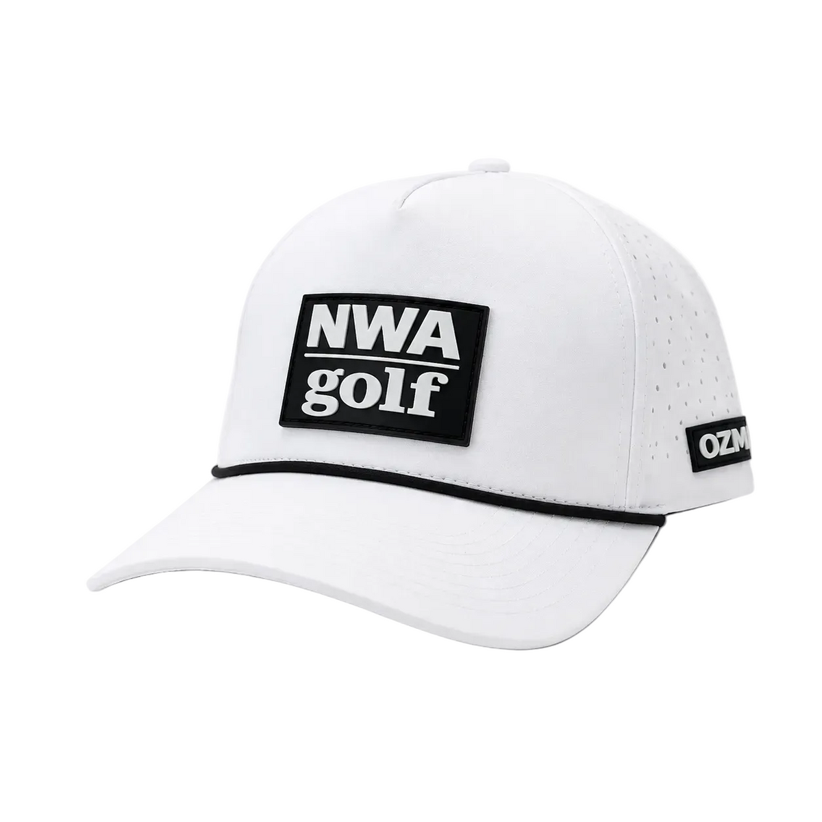 NWA Golf – Tour Patch Hat – White & Black