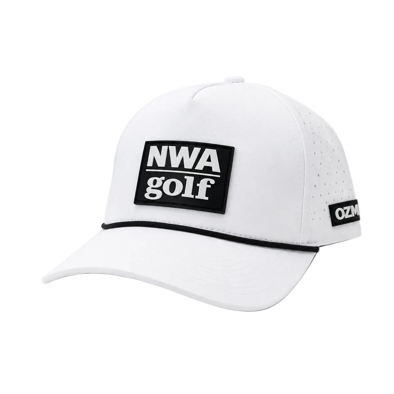 NWA Golf – Tour Patch Hat – White & Black