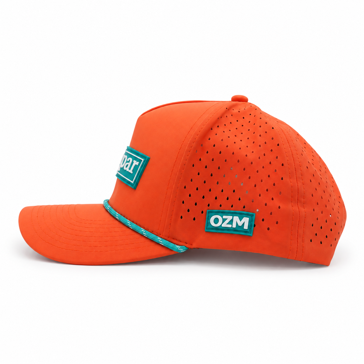 Over Par - Tour Patch – Tangerine & Teal