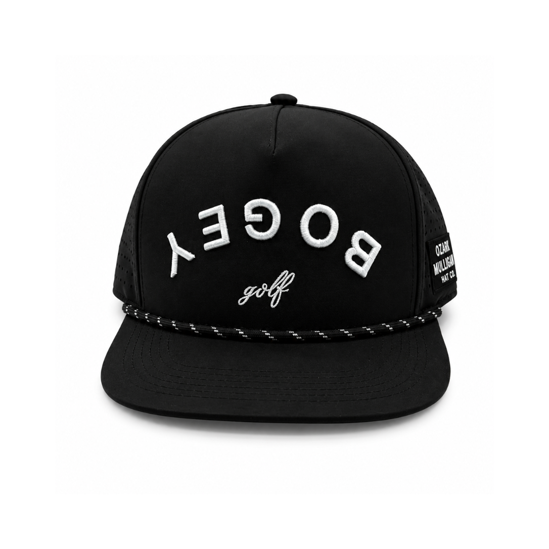 Front view of the Bogey Collection golf hat by Ozark Mulligan Golf.