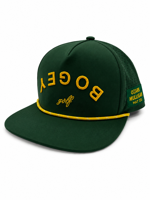 Front view of the Bogey Collection golf hat by Ozark Mulligan Golf.