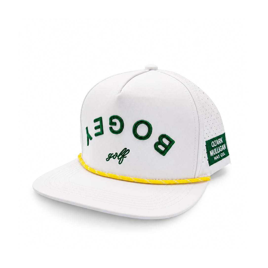 Front view of the Bogey Collection golf hat by Ozark Mulligan Golf.