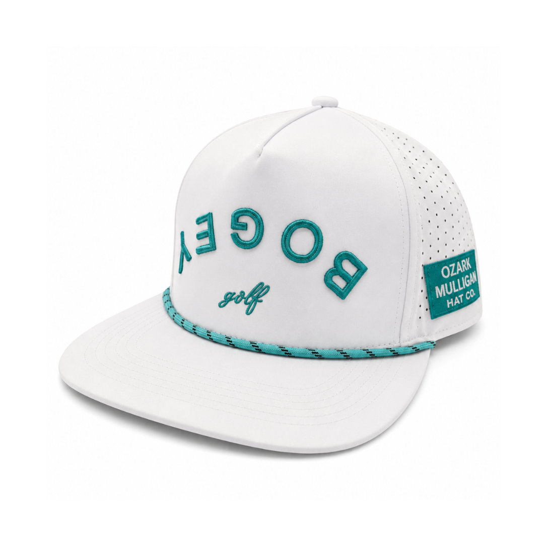 Front view of the Bogey Collection golf hat by Ozark Mulligan Golf.