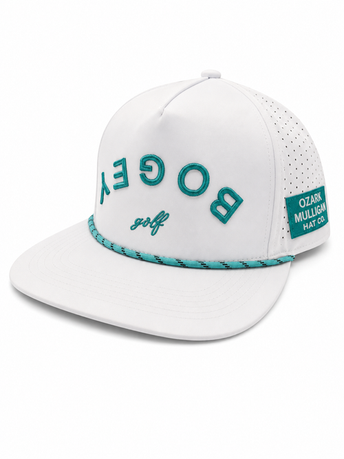 Front view of the Bogey Collection golf hat by Ozark Mulligan Golf.